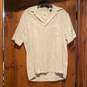 Mens Tasso Elba tan linen button down!